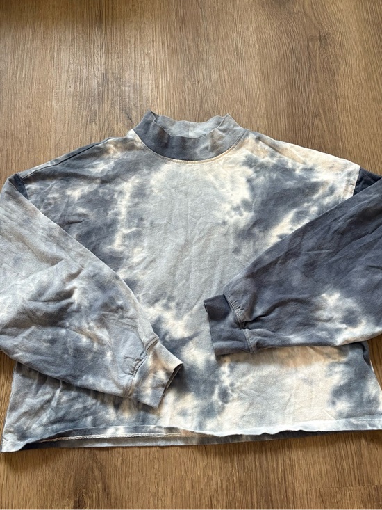 Lush Tops - Lush Blue & White Tie-Dye Mock Neck Sweatshirt Small long sleeve